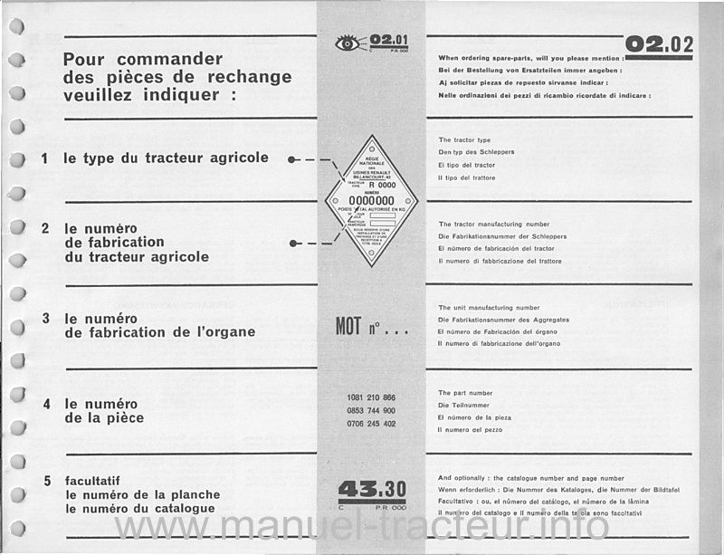 Quatrième page du Catalogue pièces Renault Super 2D