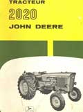 tracteur John Deere 2020 - livret d'entretien