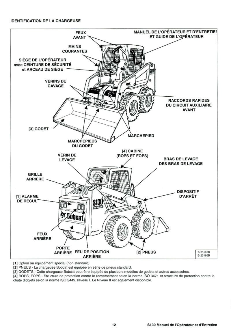 Quatrième page du Manuel opérateur et entretien Bobcat Chargeuse Compacte S130