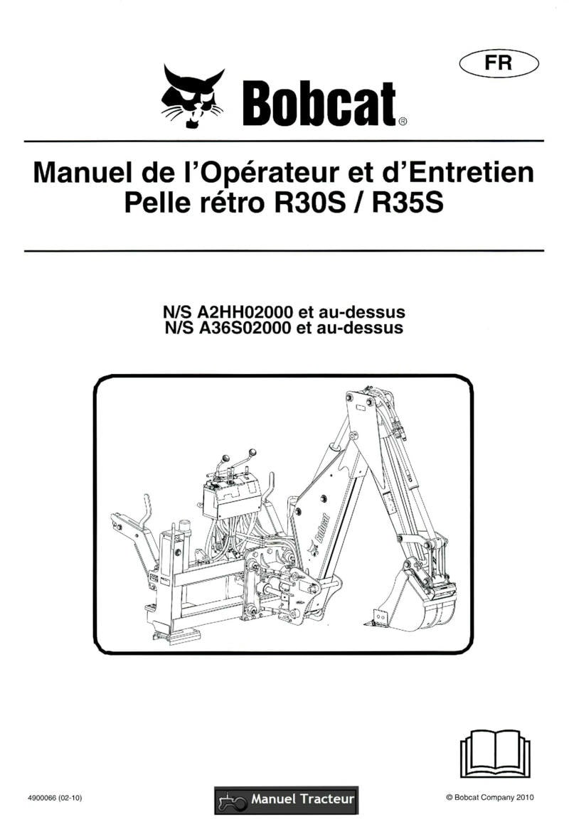 Première page du Manuel opérateur et entretien Pelle Retro Bobcat R30S R35S