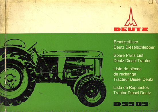 Première page du Catalogue de pièces détachées pour le tracteur D 5505