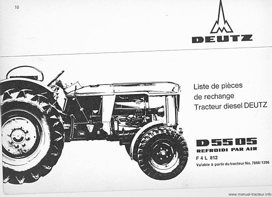 Deuxième page du Catalogue de pièces détachées pour le tracteur D 5505