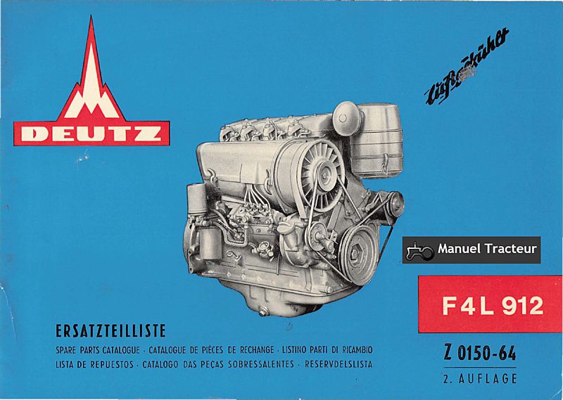 Première page du Catalogue pièces détachées moteur Deutz F4L 912 