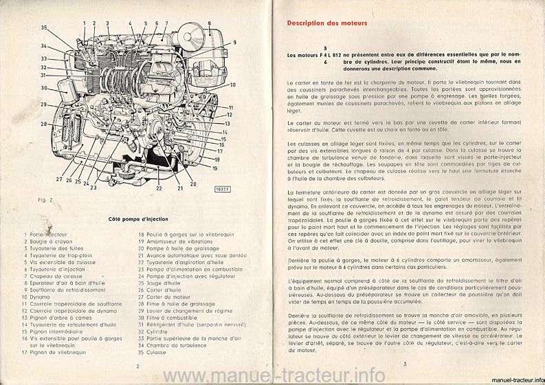 Troisième page du Manuel instructions moteurs DEUTZ F346 L812
