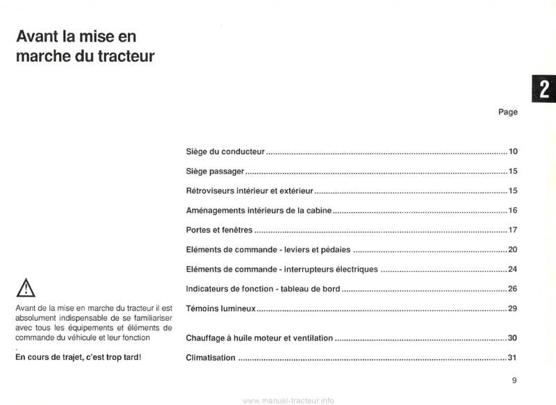 Cinquième page du Manuel instructions tracteurs Deutz Agroprima 4.31 4.51 4.56 6.06 6.16