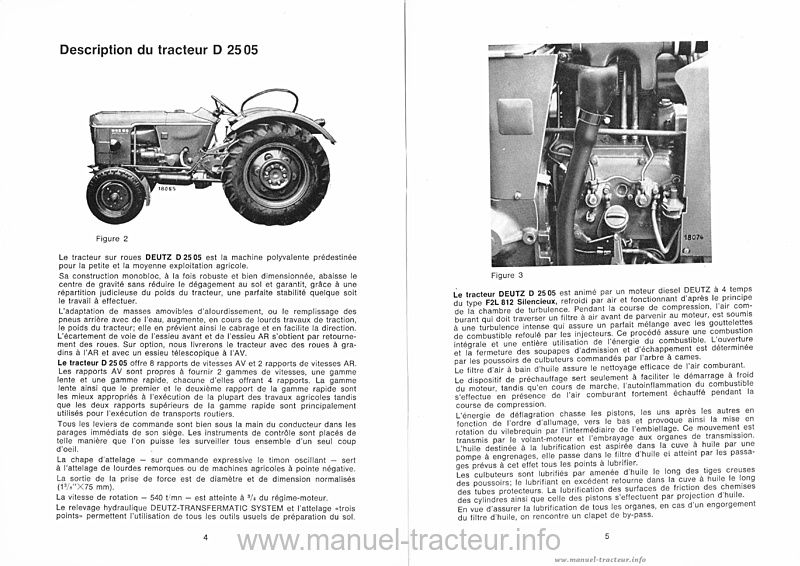 Quatrième page du Manuel instructions Deutz 2505