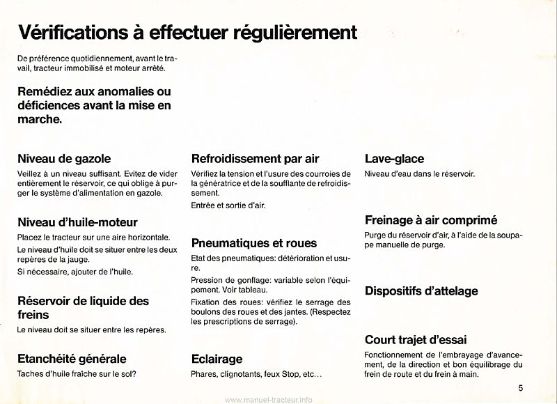 Troisième page du Manuel instructions tracteur Deutz DX 7.10