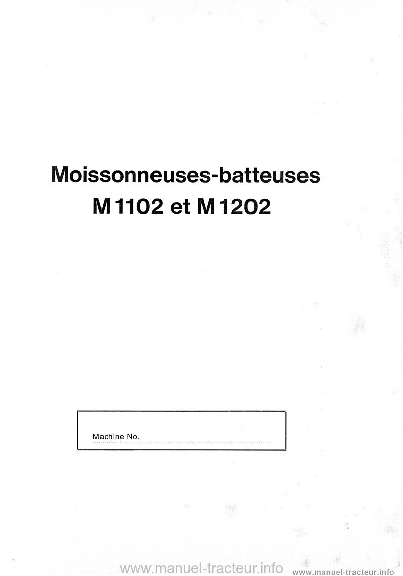 Troisième page du Notice Moissonneuses-batteuses FAHR M1102 1202