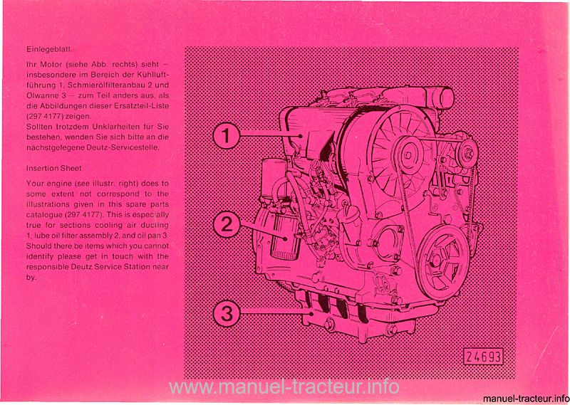 Quatrième page du Catalogue pièces rechange moteurs DEUTZ F3L913G