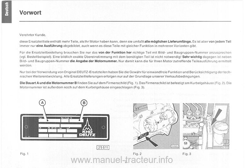 Sixième page du Catalogue pièces rechange moteurs DEUTZ F3L913G