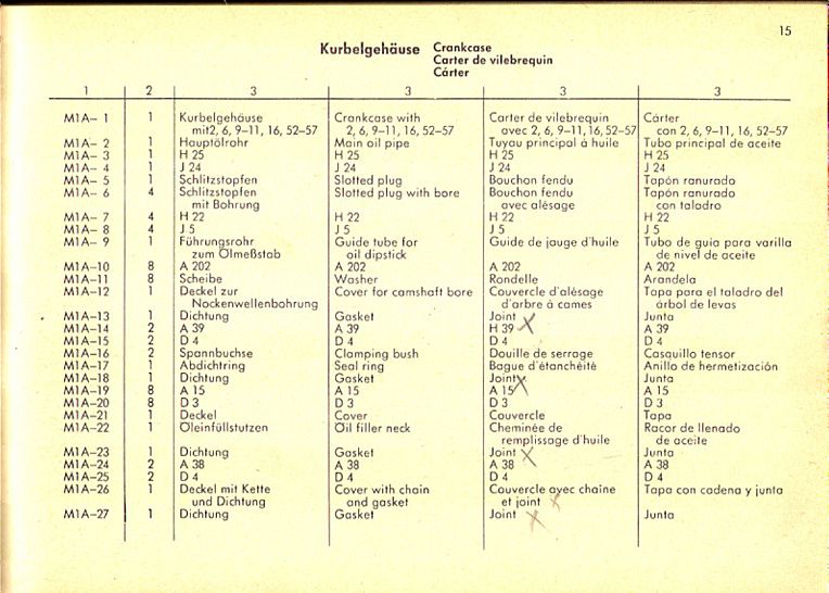 Sixième page du Catalogue pièces rechange DEUTZ D 40 L type 40.2