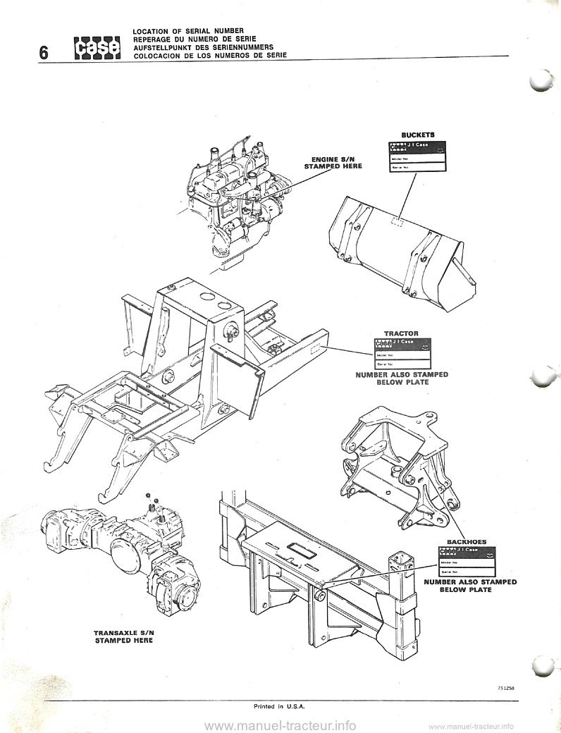 Septième page du Catalogue de pièces pelleteuse CASE 580F