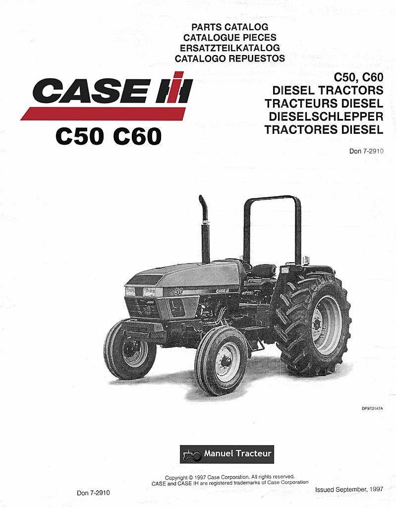 Première page du Catalogue pièces détachées tracteurs CASE IH C50 C60 