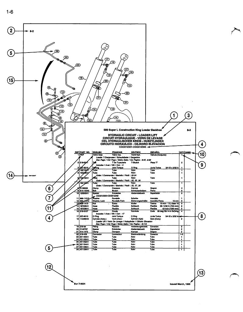 Troisième page du Catalogue pièces détachées tracteurs CASE IH C50 C60 