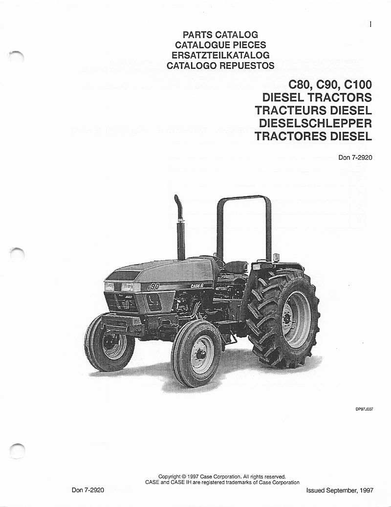 Deuxième page du Catalogue pièces détachées tracteurs CASE IH C80 C90 C100