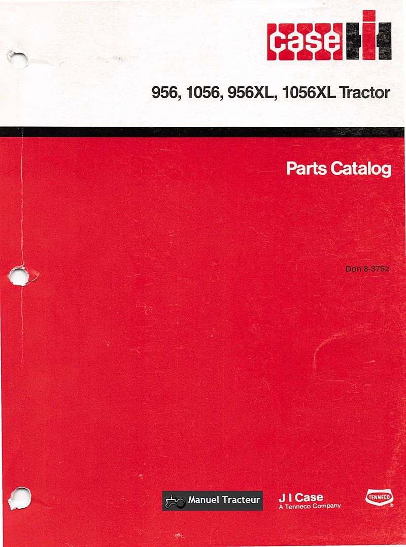 Première page du Catalogue de pièces détachées tracteurs CASE IH 956 1056 956XL 1056XL