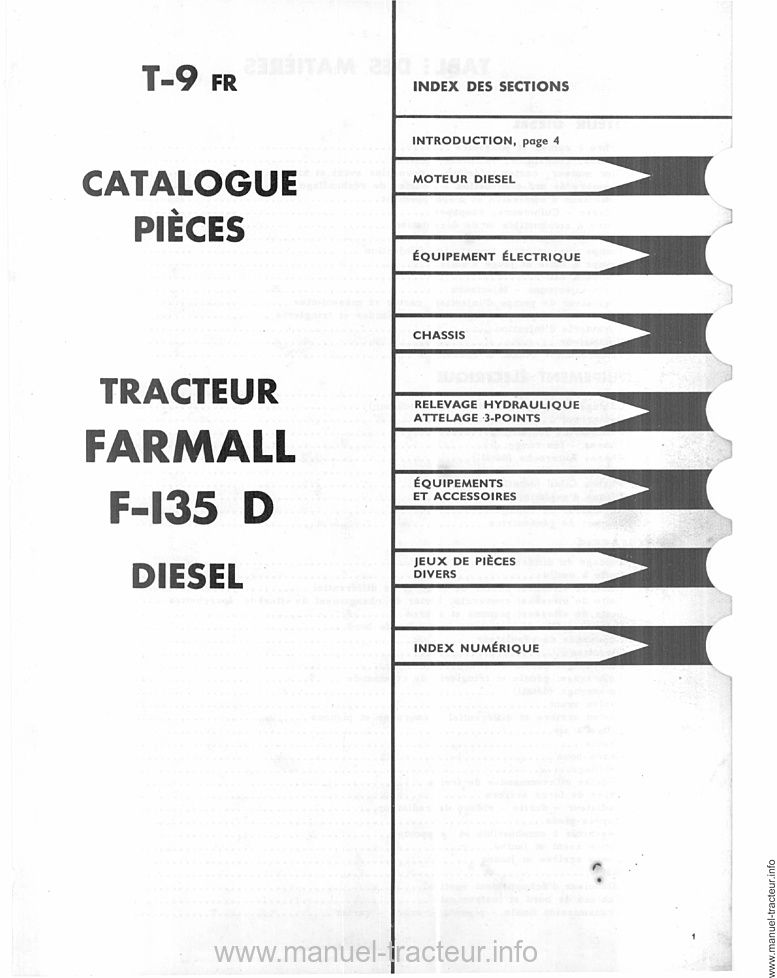 Troisième page du Catalogue pièces détachées FARMALL F-135 D