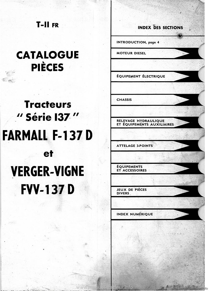Deuxième page du Catalogue pièces FARMALL série F-137D FVV-137D