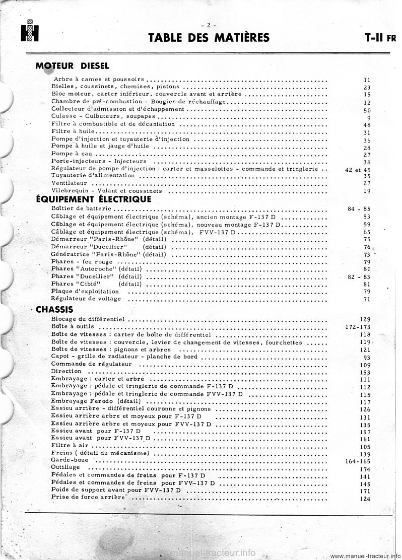 Troisième page du Catalogue pièces FARMALL série F-137D FVV-137D
