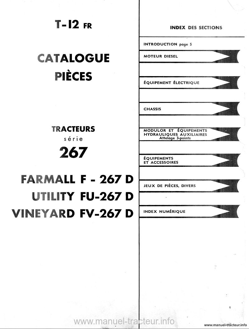 Deuxième page du Catalogue pièces FARMALL série 267