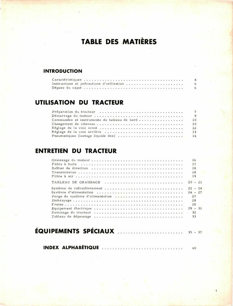 Deuxième page du Livret d'entretien tracteur McCormick IH D-320