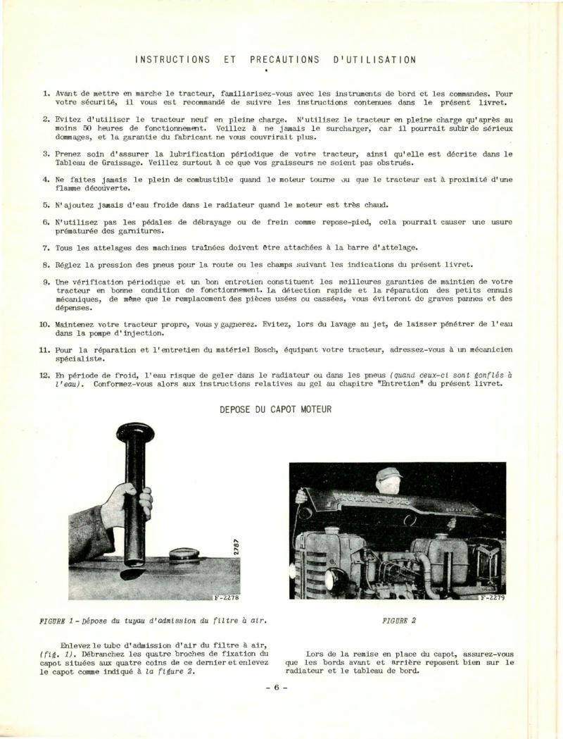 Cinquième page du Livret d'entretien tracteur McCormick IH D-320