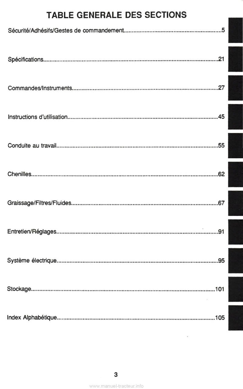 Quatrième page du Manuel du conducteur Pelle Case CK13