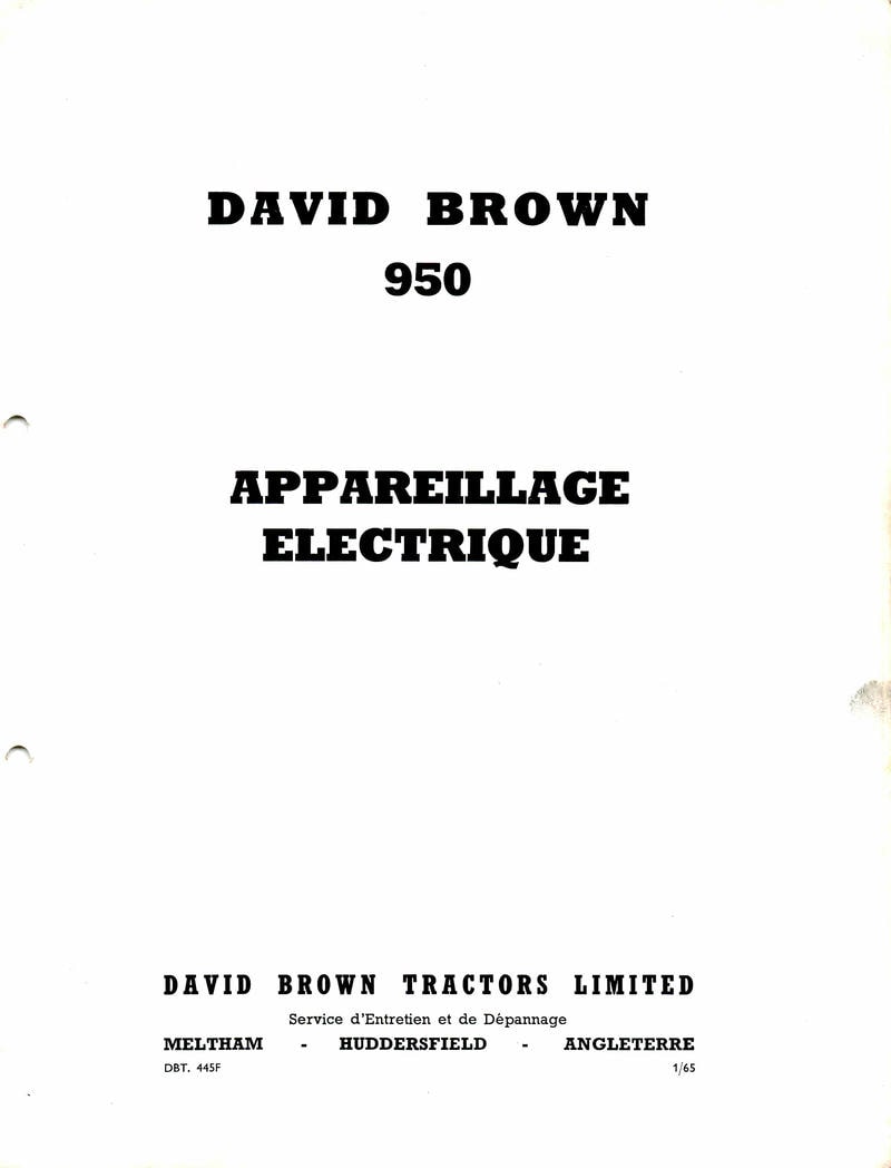 Huitième page du Manuel Réparation tracteur David Brown 950