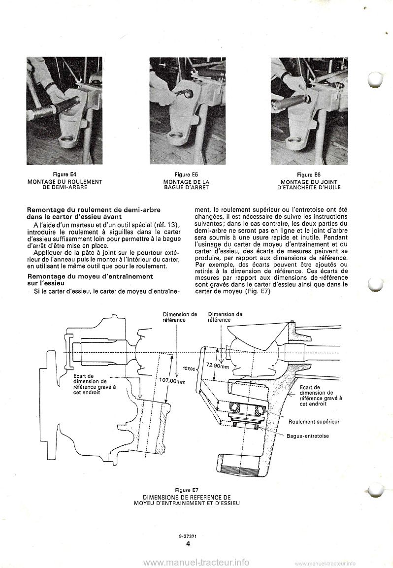 Quatrième page du Manuel Réparation essieu avant et direction tracteur David Brown 1210 4WD MK2 