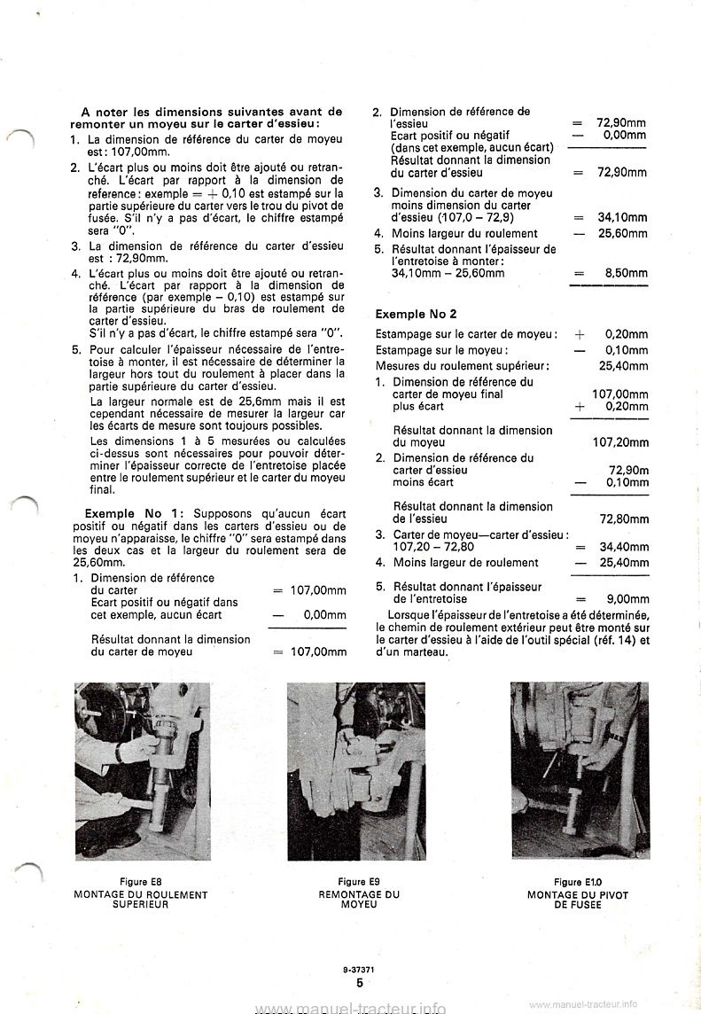 Cinquième page du Manuel Réparation essieu avant et direction tracteur David Brown 1210 4WD MK2 