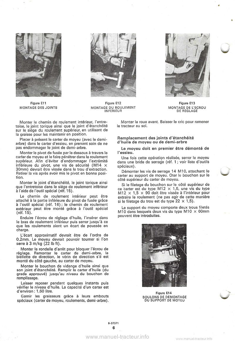 Sixième page du Manuel Réparation essieu avant et direction tracteur David Brown 1210 4WD MK2 