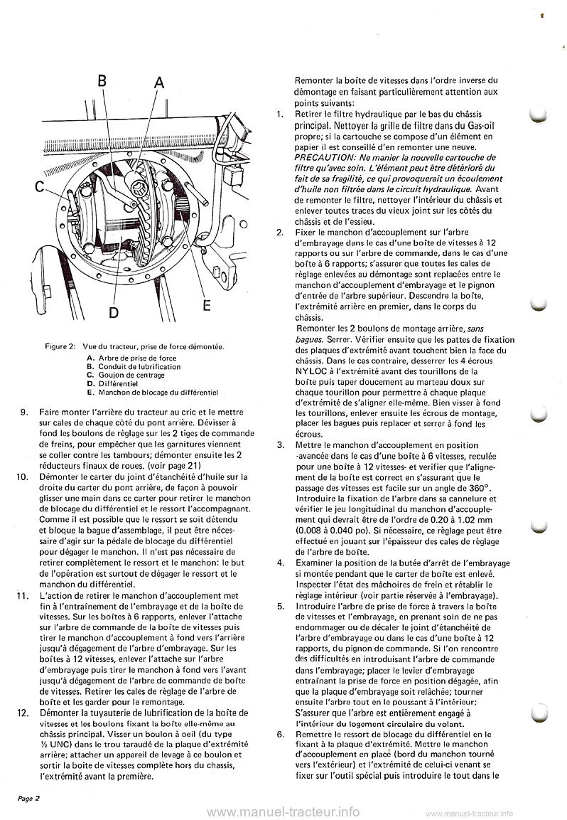 Quatrième page du Manuel Réparation Transmission tracteurs David Brown 1200 1210 