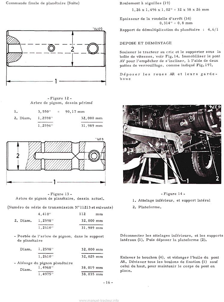 Sixième page du Manuel de service pour châssis des tracteurs McCormick International 523 624