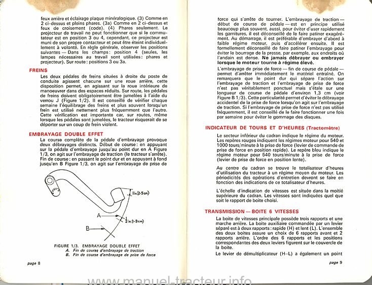 Sixième page du Livret instructions DAVID BROWN 880 Implematic Implematic Drive