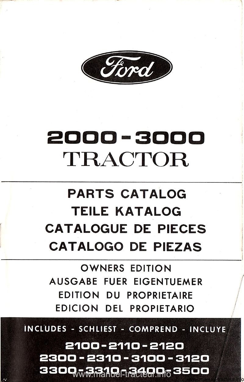 Troisième page du Catalogue pièces détachées FORD 2000 3000