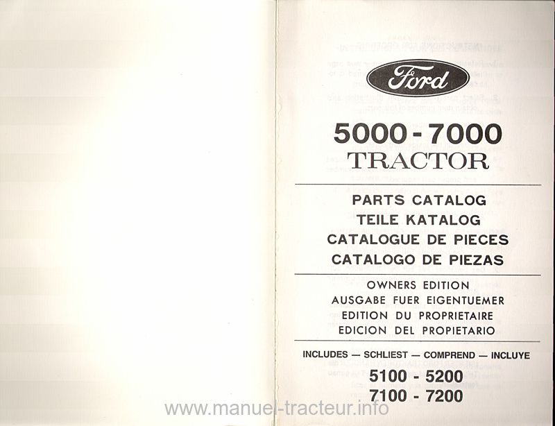 Deuxième page du Catalogue pièces détachées FORD 5000 7000