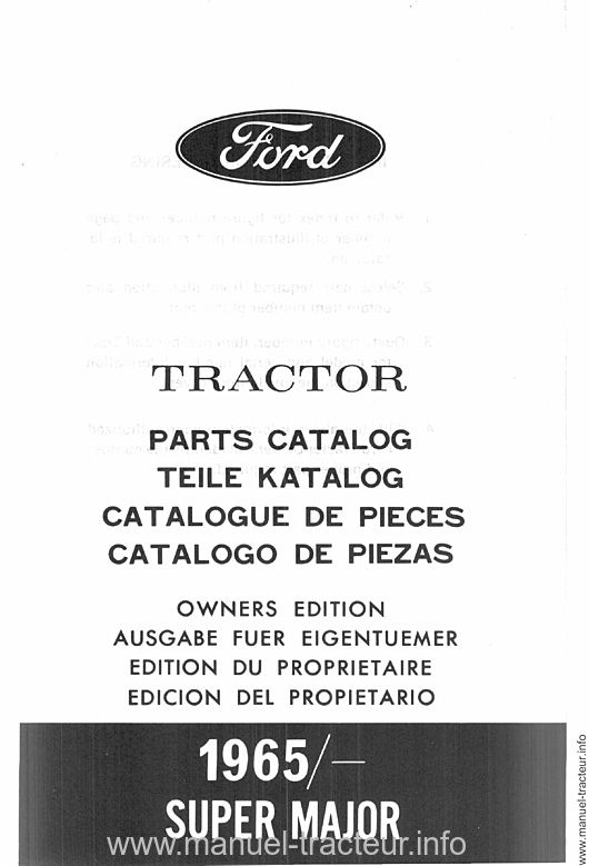 Troisième page du Catalogue pièces détachées FORD Super Major 1965