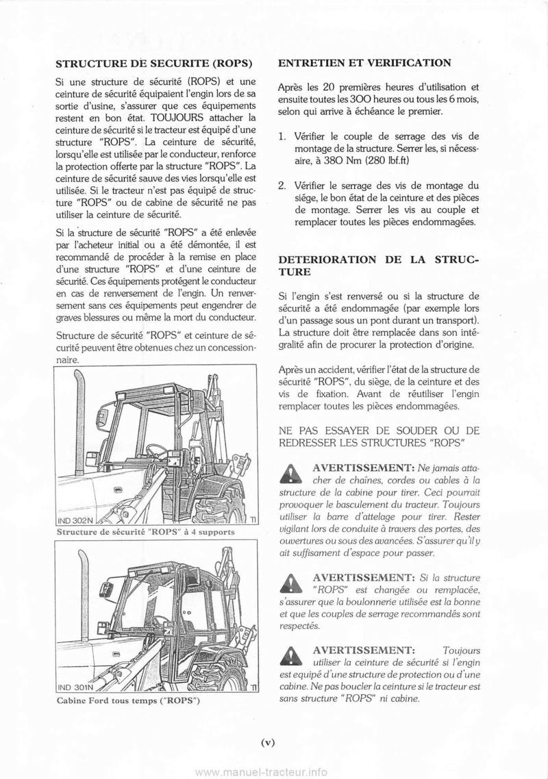 Deuxième page du Manuel utilisation Ford 555D 655D