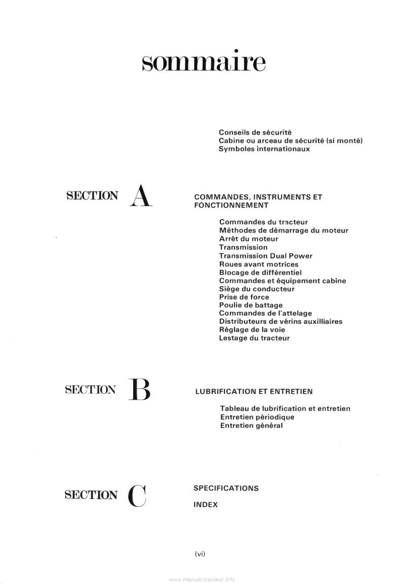 Troisième page du Manuel utilisation tracteurs Ford TW-5 TW-15 TW-25 TW-35