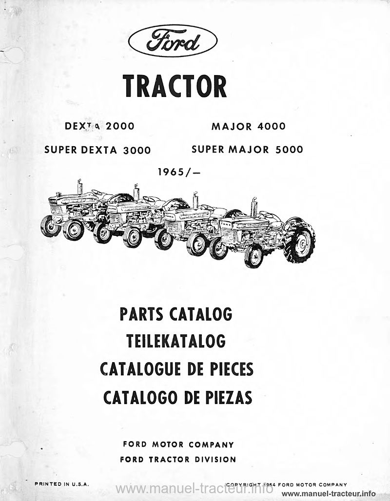 Deuxième page du Catalogue pièces détachées Ford Dexta 2000 Super Dexta 3000 Major 4000 Super Major 5000