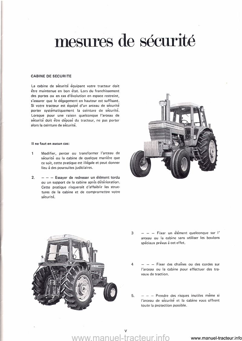 Sixième page du manuel d'utilisation des tracteurs Ford 8700 et 9700