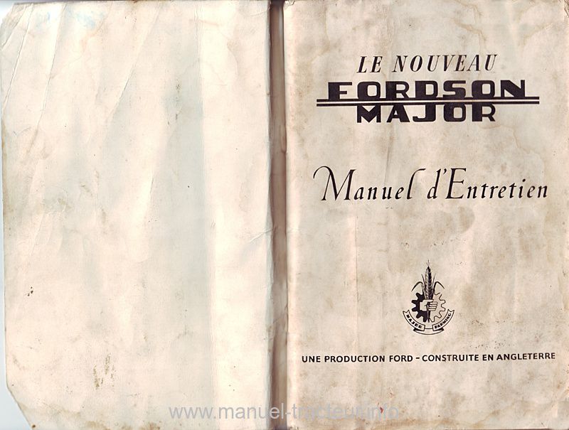Deuxième page du Manuel entretien FORDSON Major