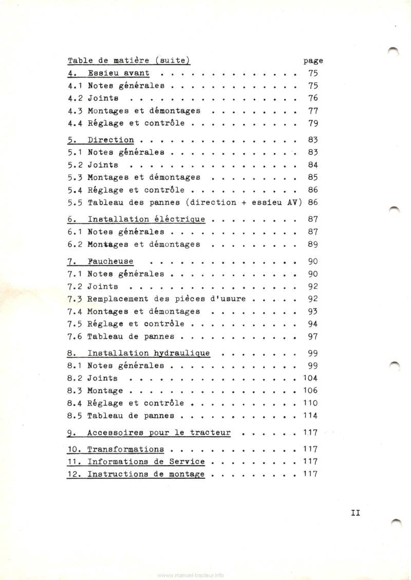 Troisième page du Manuel de réparation tracteurs Fendt Farmer 2S 3S 4S