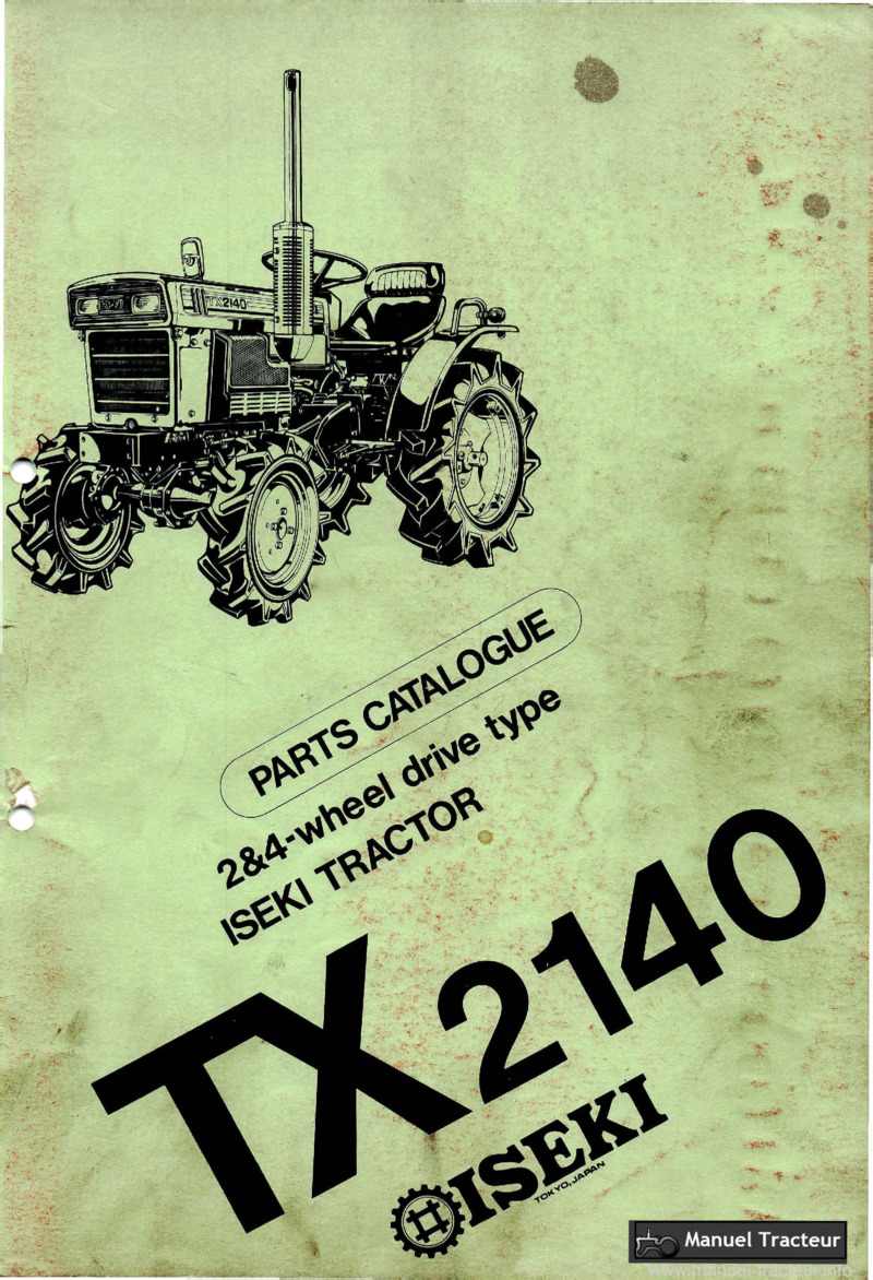 Première page du Catalogue de pièces détachées tracteur Iseki TX2140