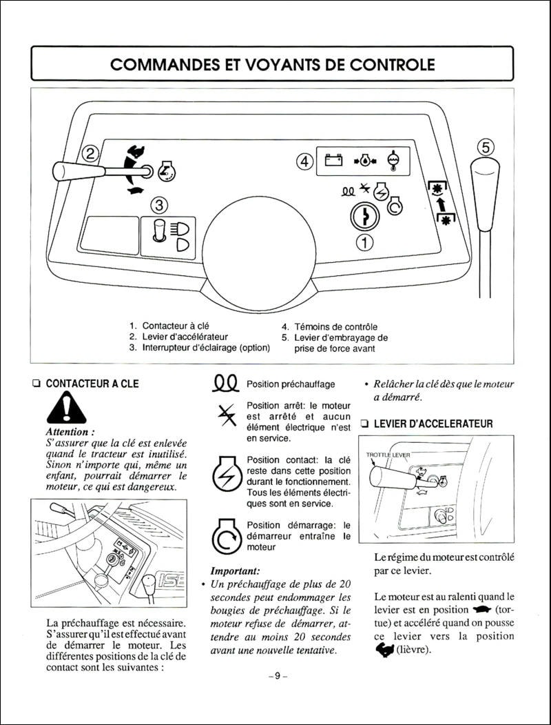 Cinquième page du Notice d'emploi pour tondeuse autoportée ISEKI SG15