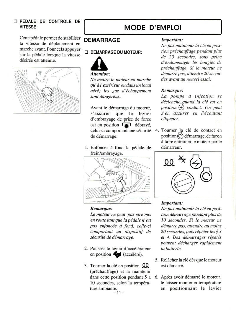 Sixième page du Notice d'emploi pour tondeuse autoportée ISEKI SG15