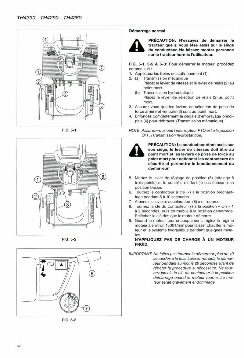 Cinquième page du Notice d'emploi pour les tracteurs ISEKI TH4330 TH4290 TH4260