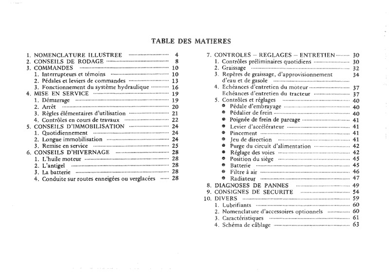 Troisième page du Notice d'emploi pour les tracteurs ISEKI TX2140 TX2160