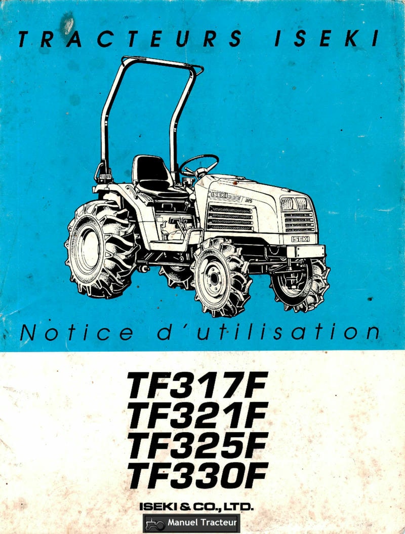 Première page du Notice utilisation tracteurs Iseki TF317F TF321F TF325F TF330F