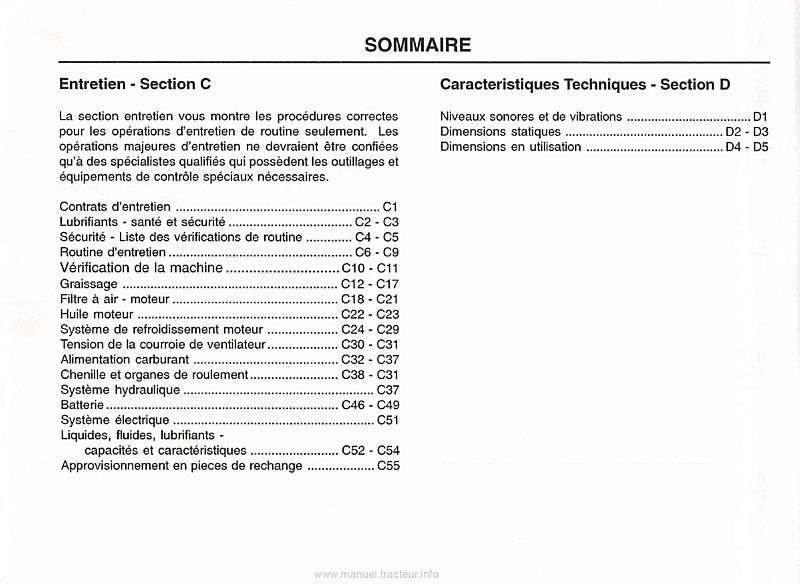 Quatrième page du Manuel opérateur JCB 802.7 Super, 803 Plus, 803 Super, 804 Super